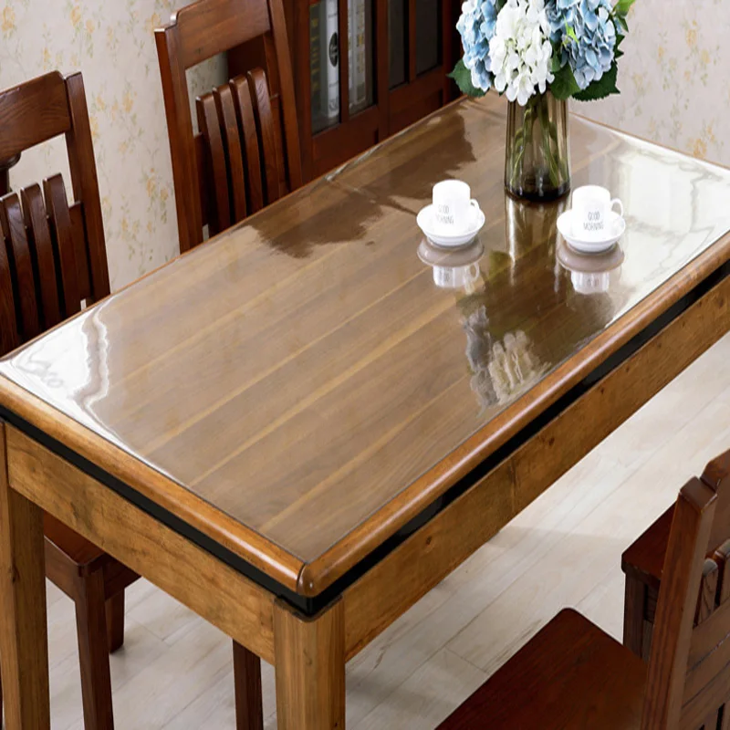

Transparency PVC Table cloth Transparent Soft Glass Tablecloth Waterproof Oilproof Kitchen Rectangular Dining Table Cover