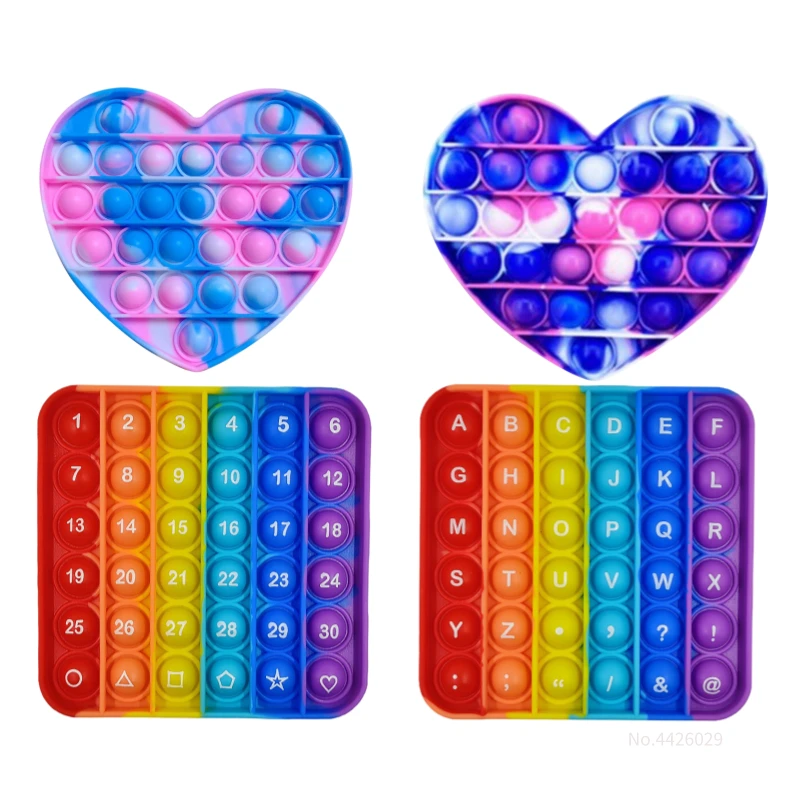 

Игрушка-антистресс для детей и аутистов, с принтом радужных цветов