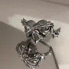 Корейские модные панк готические шипы кольца с любовным сердцем винтажные открытые женские кольца для женщин Комплект рождественских украшений для вечеринки Подарки