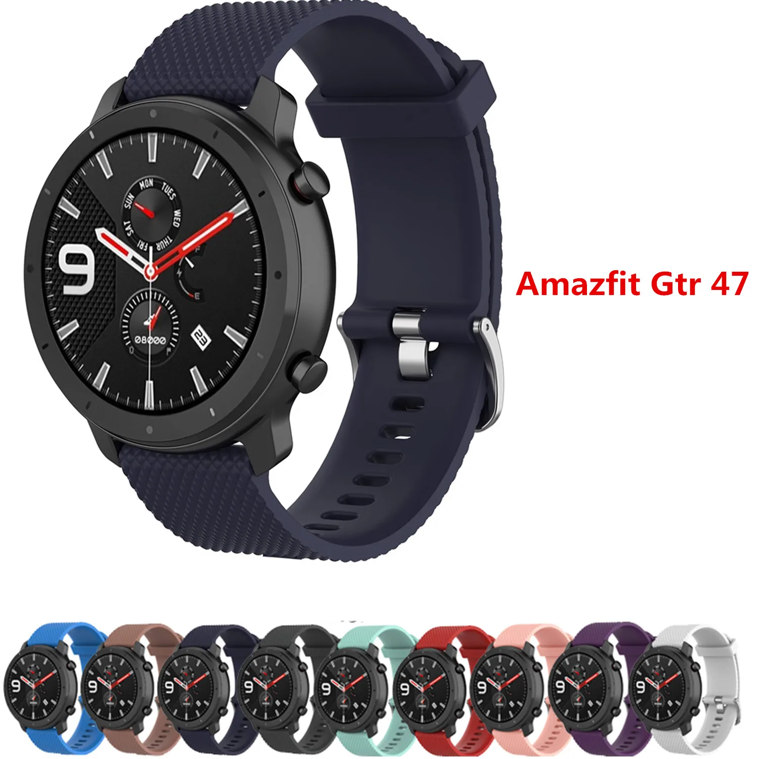 Ремешок для смарт часов Huami Amazfit GTR силиконовый мягкий браслет Polar Vantage M 47