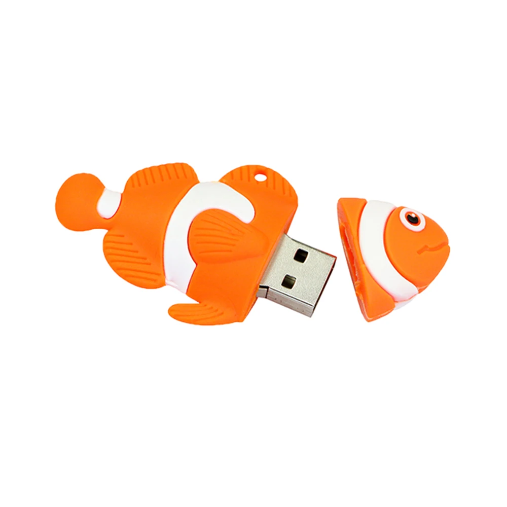 Мультфильм USB флэш-накопитель 256G Клоун Рыба ручка-накопитель 128 ГБ Флешка 64 ГБ 32 ГБ 16 ГБ 8 ГБ 4 ГБ флэш-накопитель USB 2,0 диск памяти USB флешка