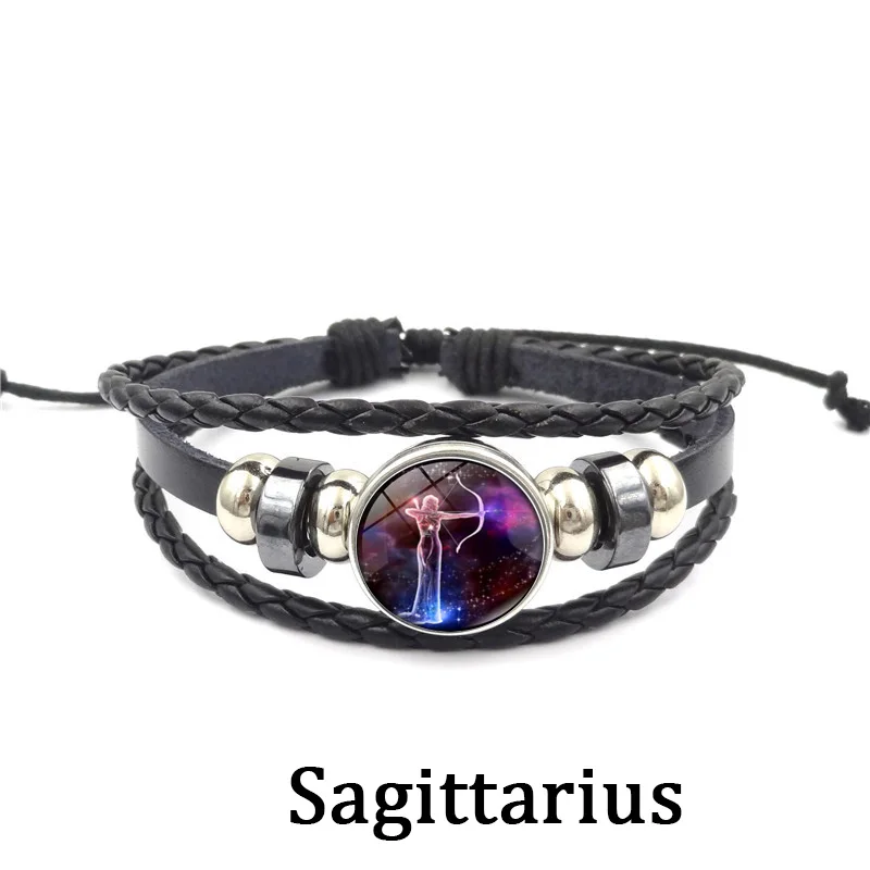 Браслет женский кожаный 12 знаков зодиака многослойный ручной работы | Украшения