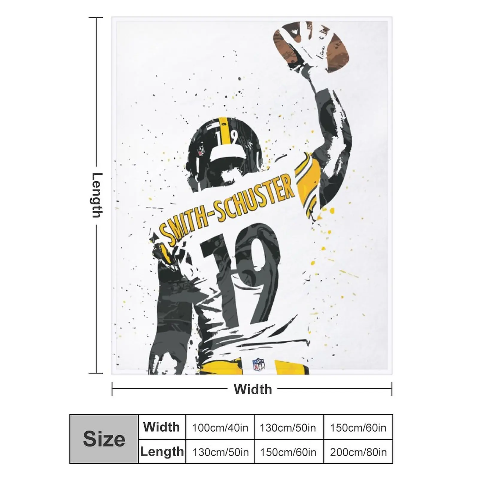 

Blanket 19 JuJu Smith-Schuster Ultra Soft Micro Fleece Cozy Lightweight Microfiber Flannel All Season Living Room Bedroom Vertic