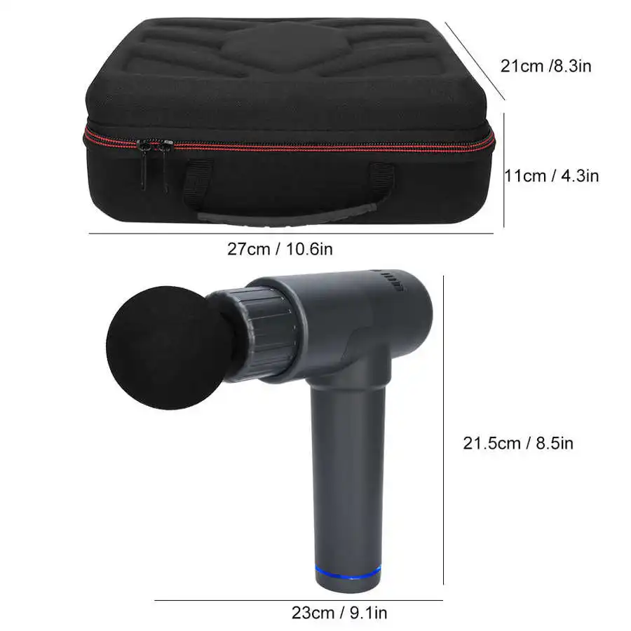 

Electric Muscle Massager Gun Portable Body Relaxation Pain Relief Muscle Stimulator Slimming Shaping with 6pcs Massage Heads