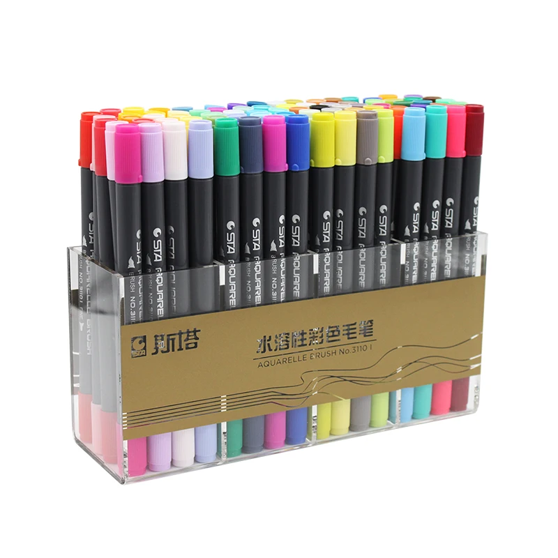 JIANWU 12 24 36 48 80 цветов s/набор STA3110 цветная мягкая кисть с мультяшным рисунком ручка