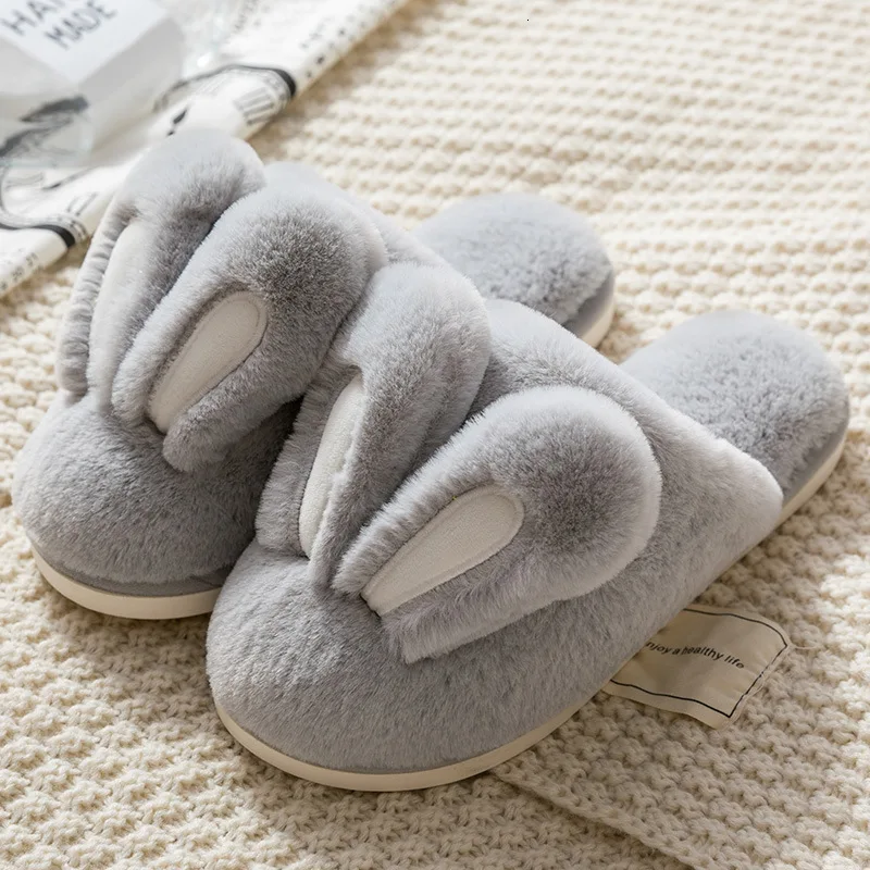 light grey Зимние теплые домашние тапочки; мужская домашняя обувь для спальни; мужские плюшевые тапочки с мехом; хлопковая обувь для влюбленных; унисекс; нескользящая обувь - Цвет: light grey