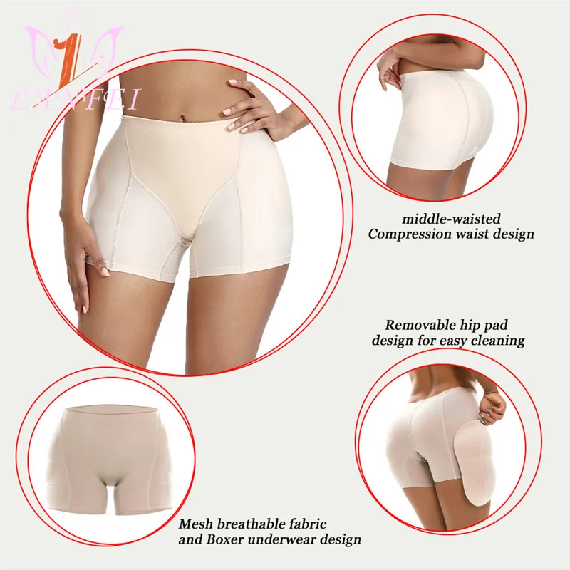 LANFEI Butt Lifter Control Panties with Pads Women Hip Enhancer Seamless Underwear Booty Push Up Fake Butt Buttocks Body Shaper