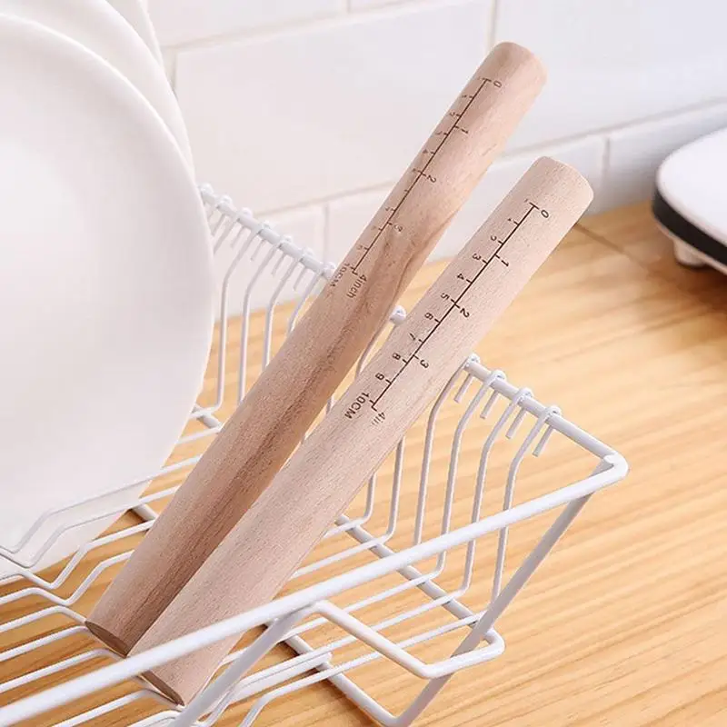 

Scaled wood rolling pin household dumpling skin dumplings For baking sticks A6U0