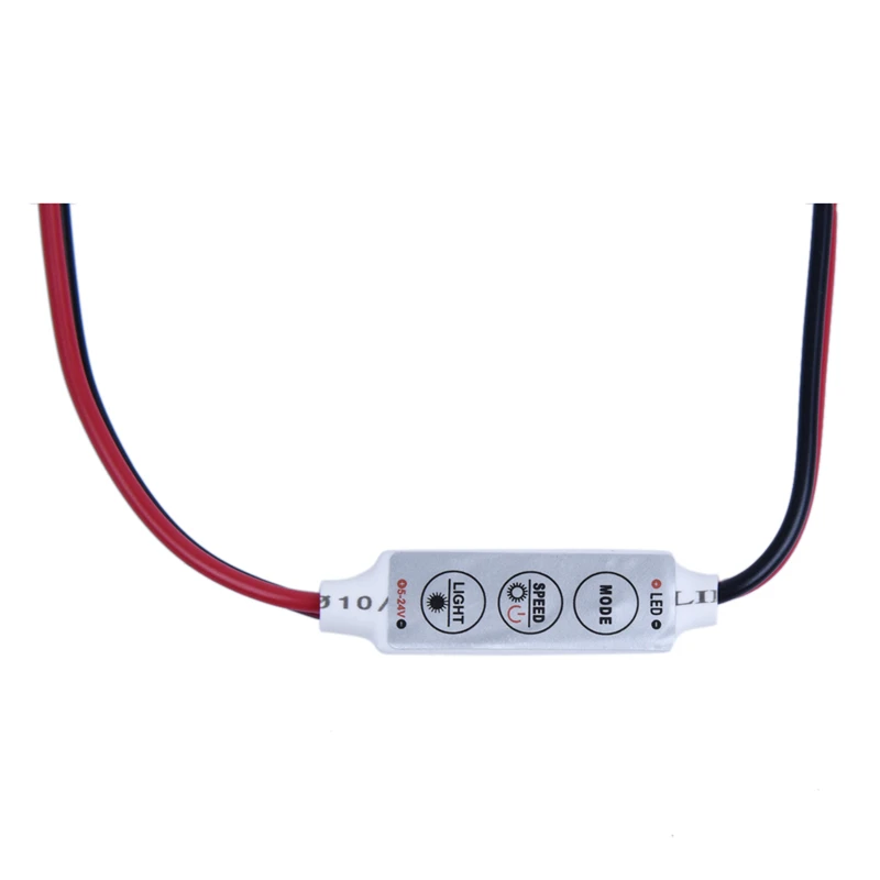 Мини-контроллер с 3 клавишами и диммером для одноцветной светодиодной ленты 3528 5050