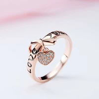 new europe american heart shaped zircon ring 925 sterling silver love you word ring 2021 woman diy fine jewelry gifts hot sell