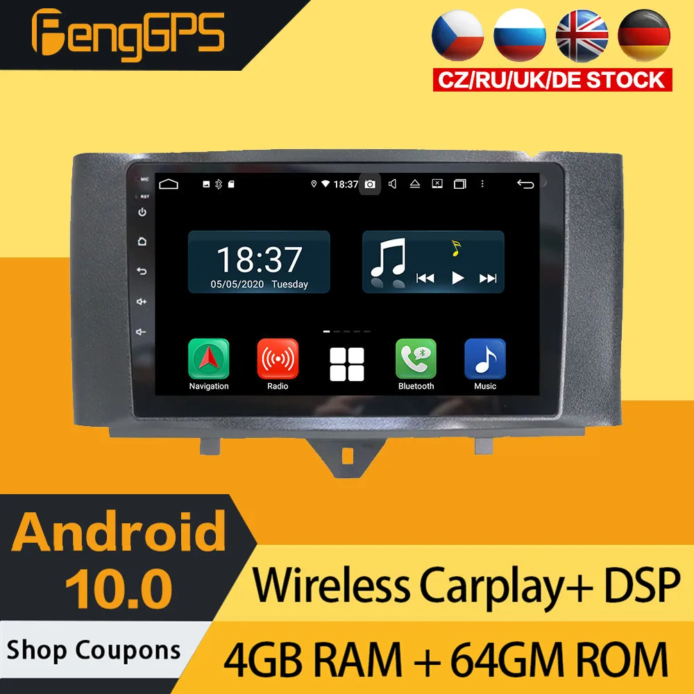 

GPS Navigation For Mercedes Benz Smart 2011-2015 Android 10.0 Car Stereo Touchscreen DVD Player Multimedia FM Radio Carplay PX6
