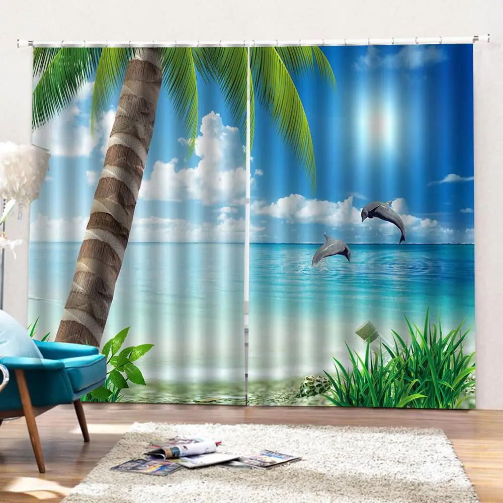 Индивидуальные 3d шторы новое окно балкон кокосовое дерево утолщенное лобовое