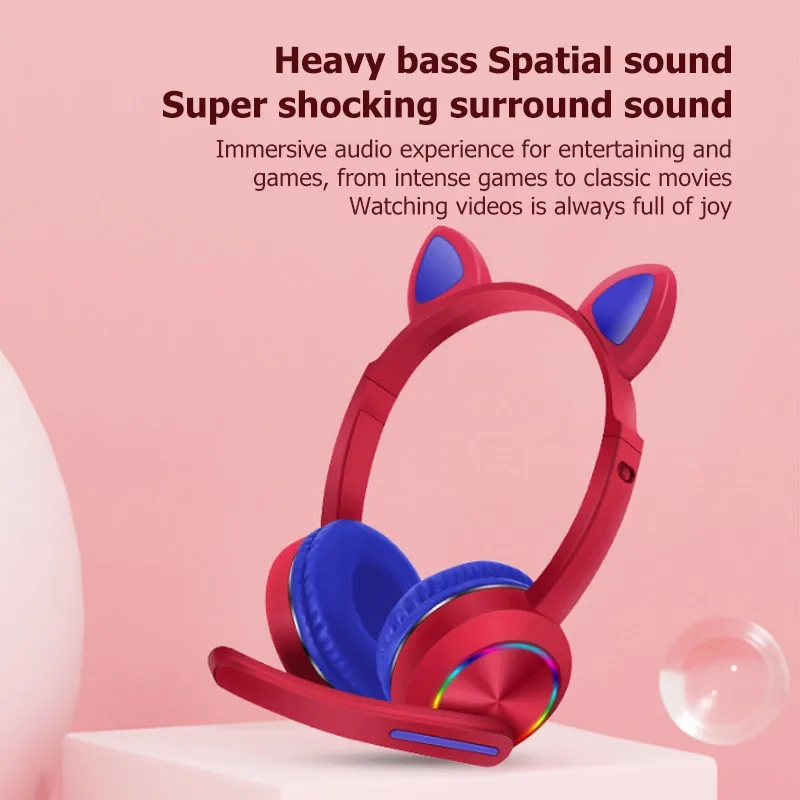 AKZ-K23 наушников с милыми кошачьими ушками Беспроводной Bluetooth стерео звук