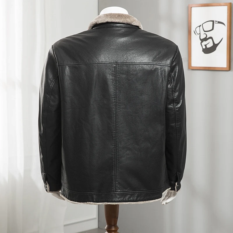 Размера плюс 8XL 7XL мужская куртка из натуральной кожи мужской кашемировый пиджак