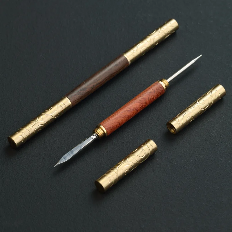 

Tea Knife Special for Pu'er Tea Tea Knife Solid Wood Tea Needle Exquisite Dual-Purpose Stainless Steel Pry Tea Utensils