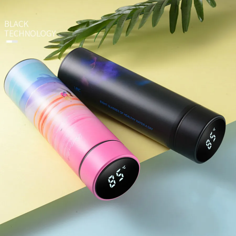 500ml Creative Thermos LED Stainless Steel Intelligent Touch Sensing Temperature Display Vacuum Flask Custom Water Bottle Cup | Дом и сад