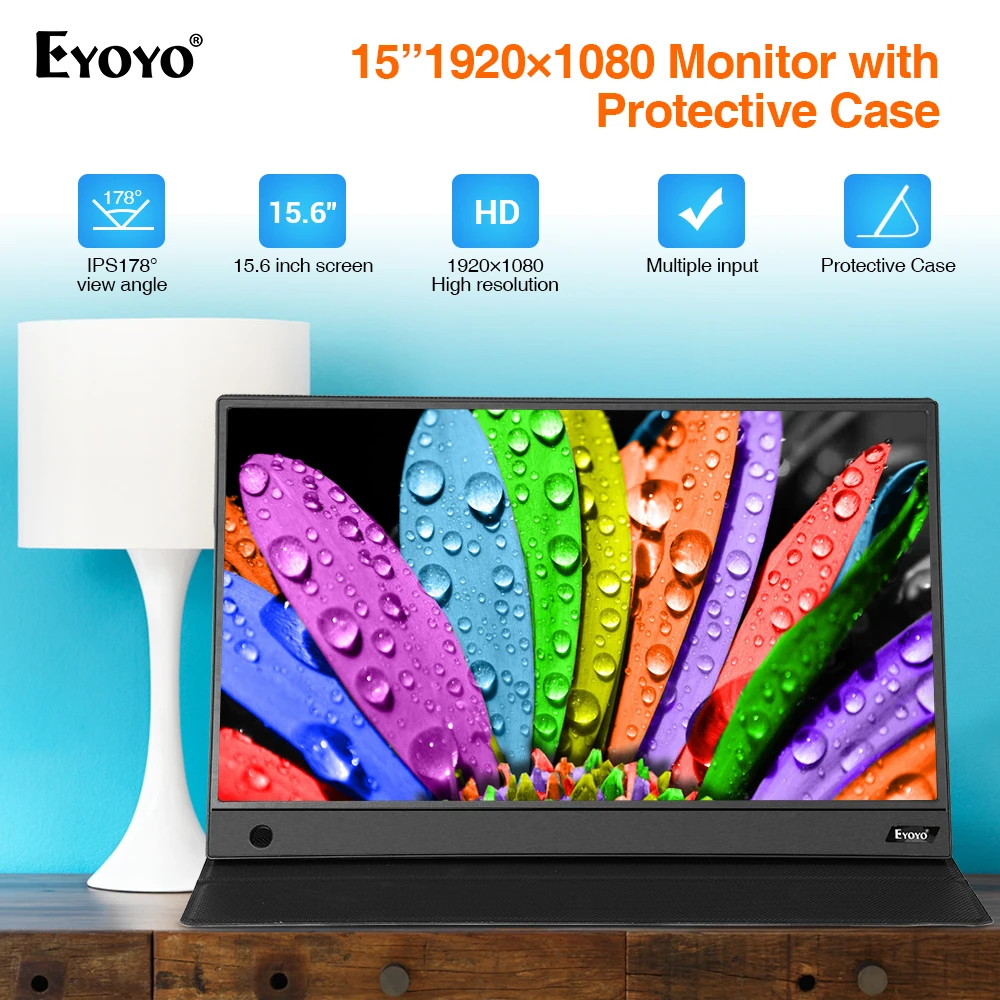Eyoyo EM15D Портативный 15 6 ЖК дисплей Тип USB C Hdmi монитор ips 1080p HD для PS4 ноутбук телефон