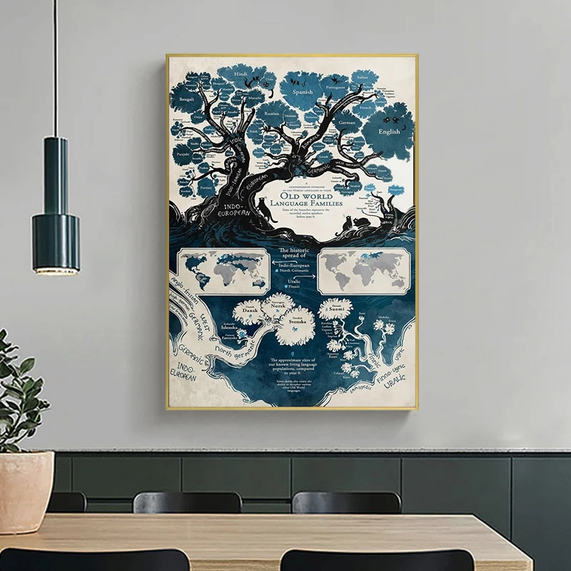 60*90 см карта Винтаж Декор абстрактные картины экологически чистый холст картина