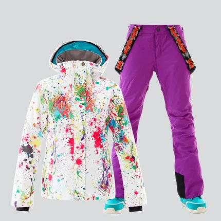 GSOU зимний женский лыжный костюм теплый куртка для сноуборда штаны зимняя