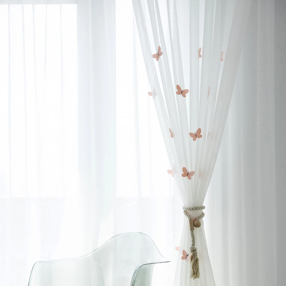 Трехмерная вышитая бабочка занавеска для детей дочки детская комната мультфильм
