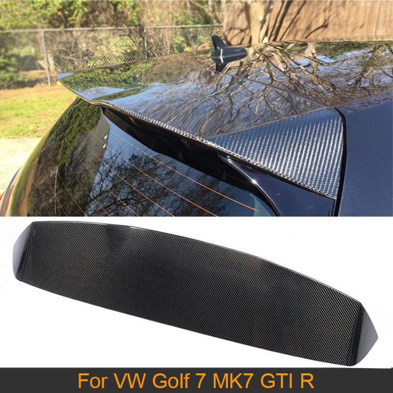 

Углеродное волокно задний спойлер на крыло, крышу для Volkswagen Golf 7 VII GTI R хэтчбек 2014-2017 не Стандартный антенна на заднюю часть крыши крыла Спойл...