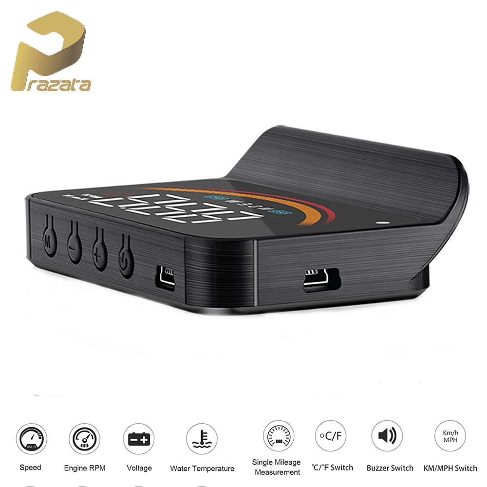 Prazata Hud Дисплей автомобильный Hud OBD2 дисплей gps Спидометр с сигналом превышения скорости напряжение gps OBD 2 Автомобильный бортовой компьютер Hudup