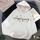 Толстовка с капюшоном для мужчин и женщин, Свитшот в стиле Харадзюку, с принтом бабочки, худи, уличная одежда на осень-зиму