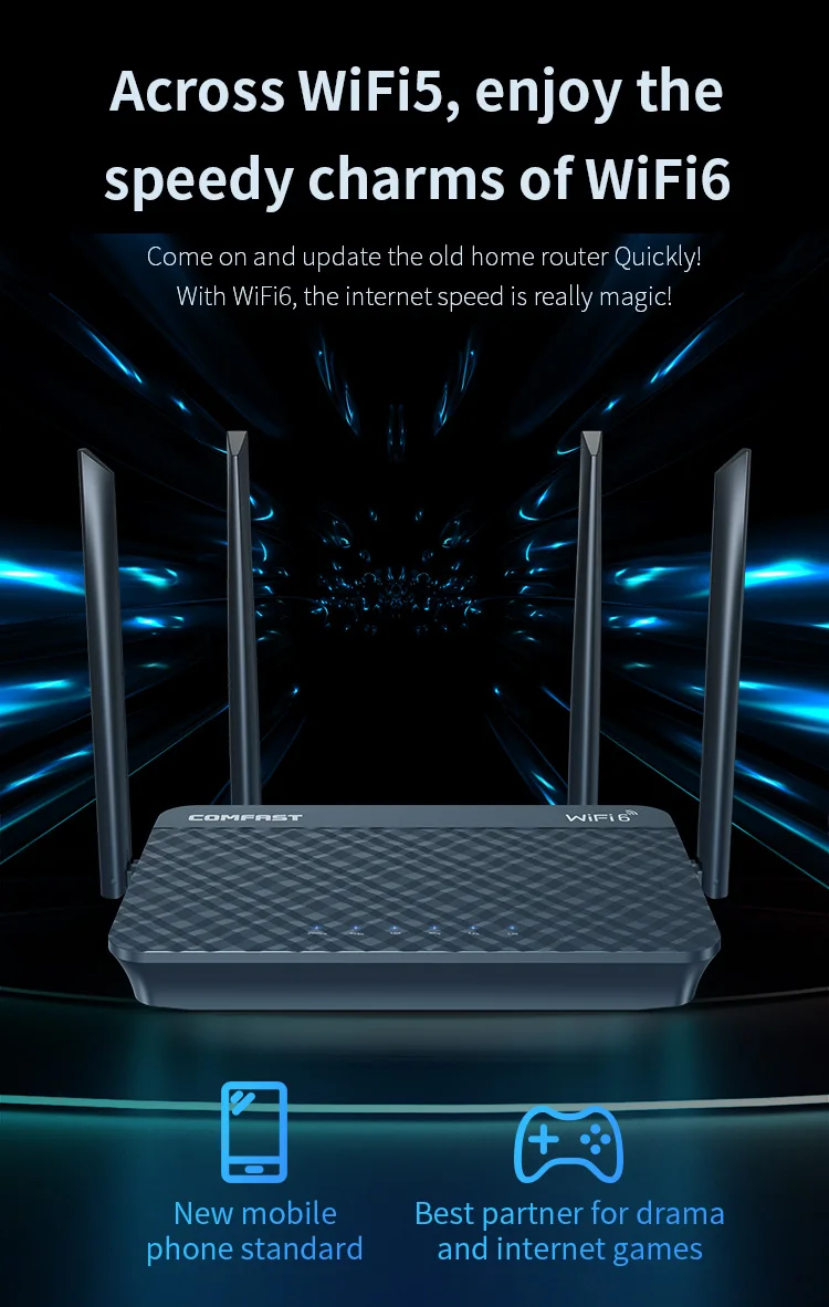 Двухдиапазонный беспроводной сетчатый маршрутизатор Comfast xr10 2 4 и 5 8 ГГц 1800 м Wi-Fi 6