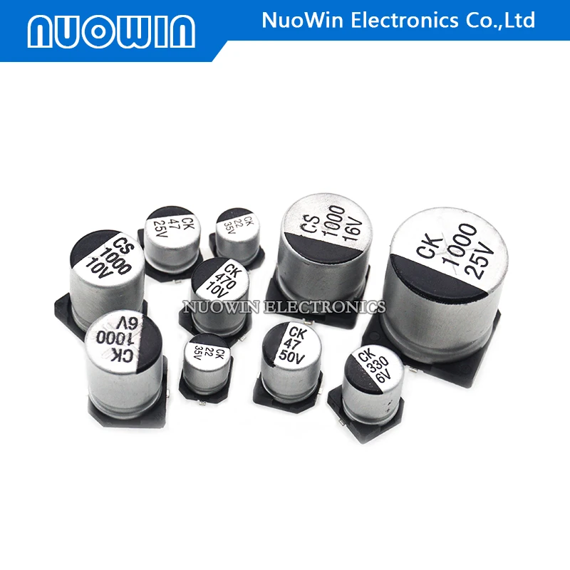 10 шт. SMD Алюминий электролитический конденсатор с алюминиевой крышкой 6 3 V 10V 16V