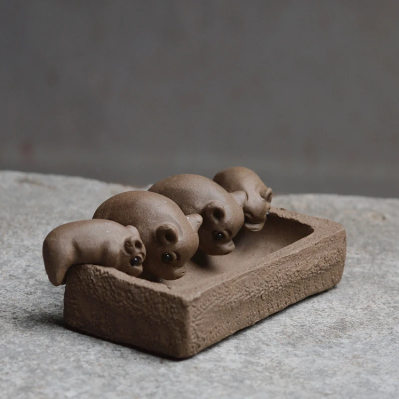 Чай ZiSha для домашних животных Фиолетовый Глиняный чай маленькие свиньи пить воду