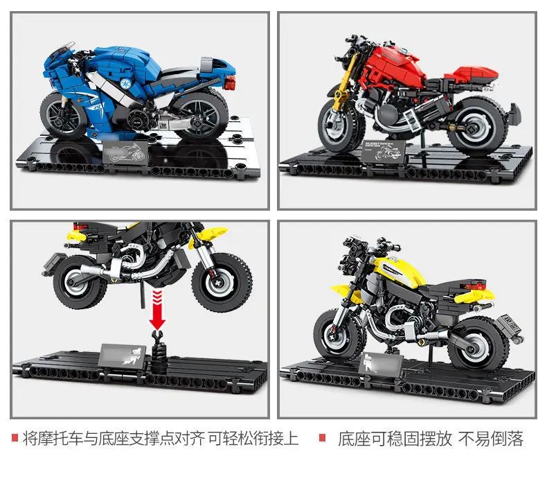 

Building Blocks Technic Motorcycle City Moto Racing Motorbike Vehicles Bricks Toys Gifts For Children