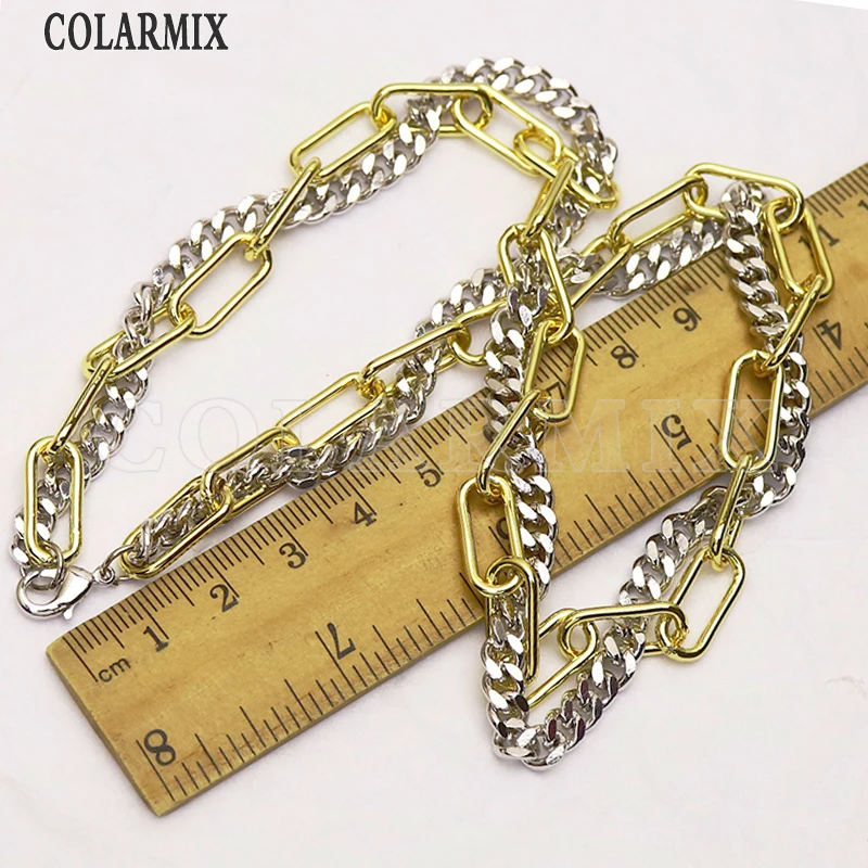 

4 Strand Punk chain necklace women necklace Double chains link hip pop necklace fashion jewelry chain 9799