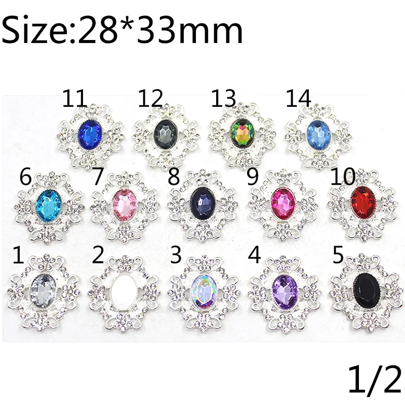 

New 5Pcs/Lot Buttons 28*33mm Oval Rhinestones Diamante Cryusta button sewing wedding decoration Collocation Diy Accessories