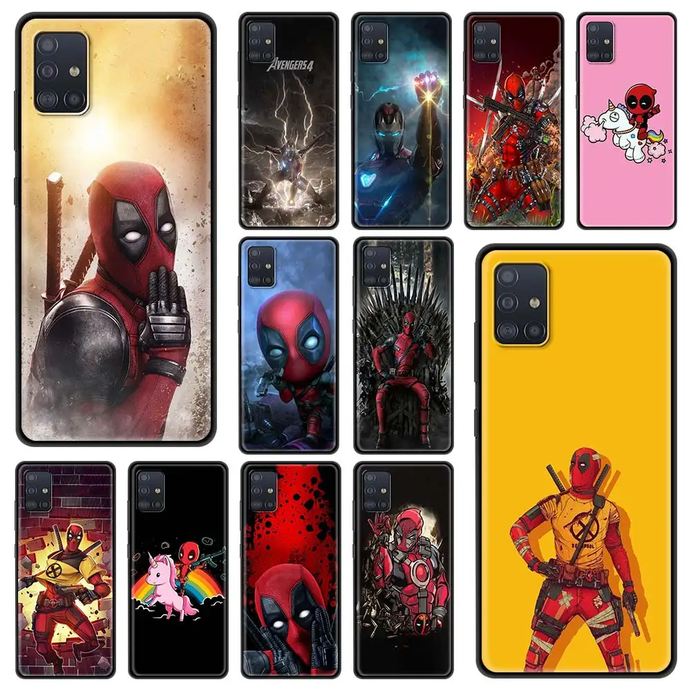 

Phone Case For Samsung Galaxy A22 A51 A12 A71 A52 A72 A11 A41 A31 4G A32 A51 5G Soft Fundas Marvel funny unicorn Deadpool