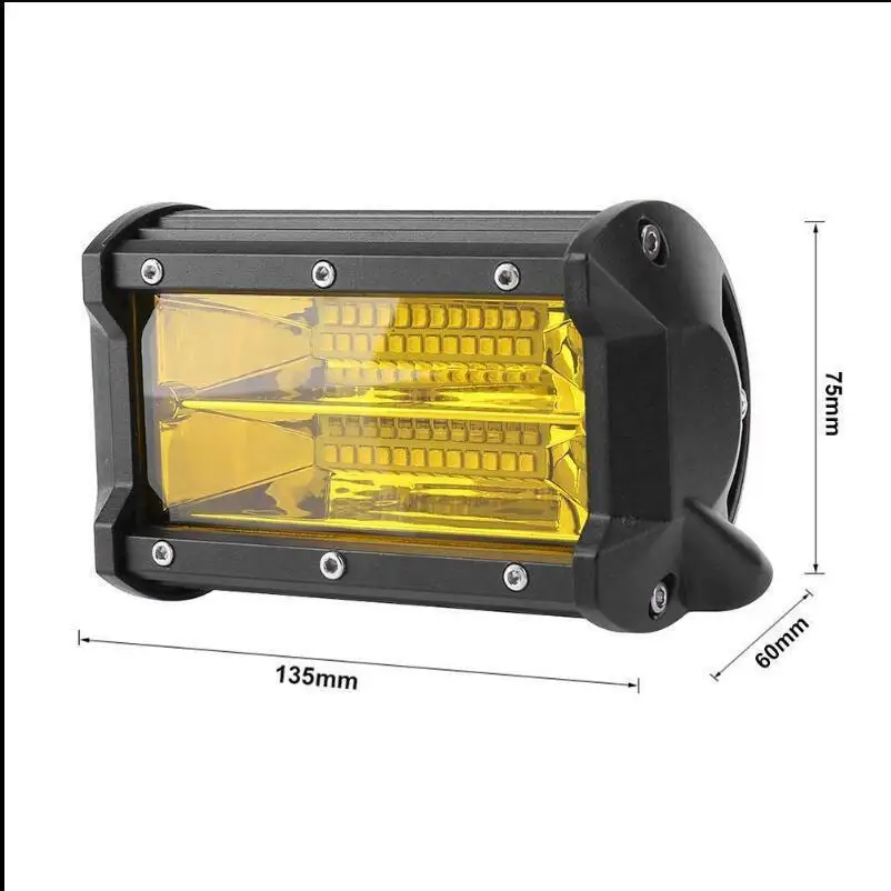 

72W 6500K 24 LED Work Light Bar 6000LM 12V 5in Super Bright Spotlight Lamp for Offroad Truck Car Boat Universal