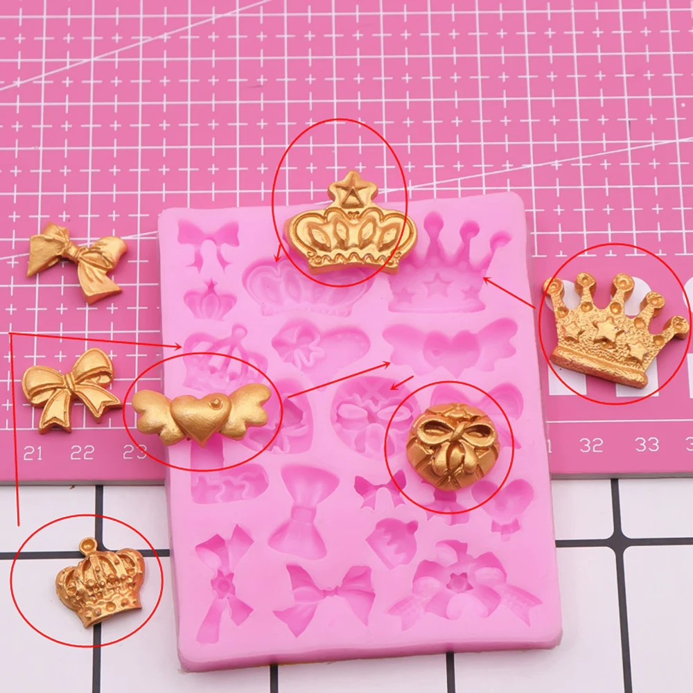 1 шт. мультяшная Корона и галстук-бабочка силиконовая помадка форма для торта