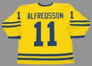 11 DANIEL ALFREDSSON 2002 команда из Швеции мужская вышивка хоккейного трикотажа сшитая по