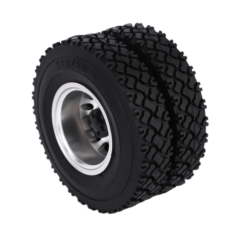 

Front Rear Rubber Low Loader Wheels with Aluminum Rims for Tamiya 1/14 Scale Tractor