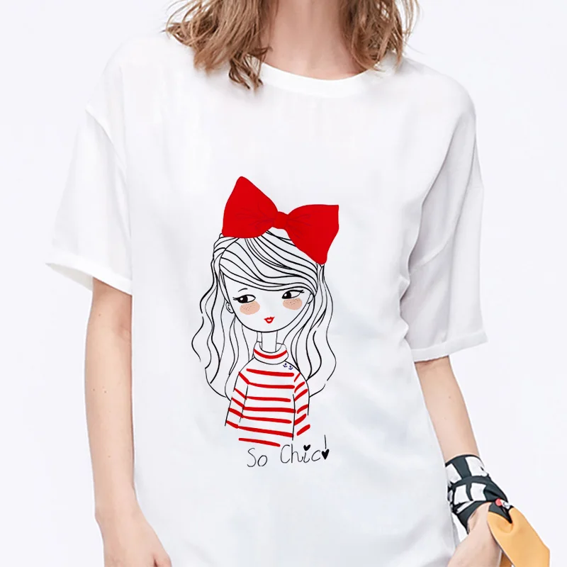 

New Women's T-shirt Summer Fashion Girl Printed Top Female T Shirts Harajuku O-Neck Popular Thin Section Streetwear Clothes