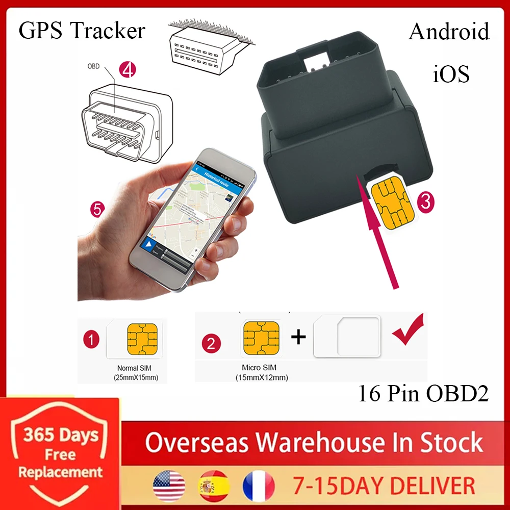 

Автомобильный GPS-трекер G500M OBD II, GSM 16Pin OBD2, устройство слежения GPS + Beidou, локатор с приложением для Android iOS, автомобильные аксессуары
