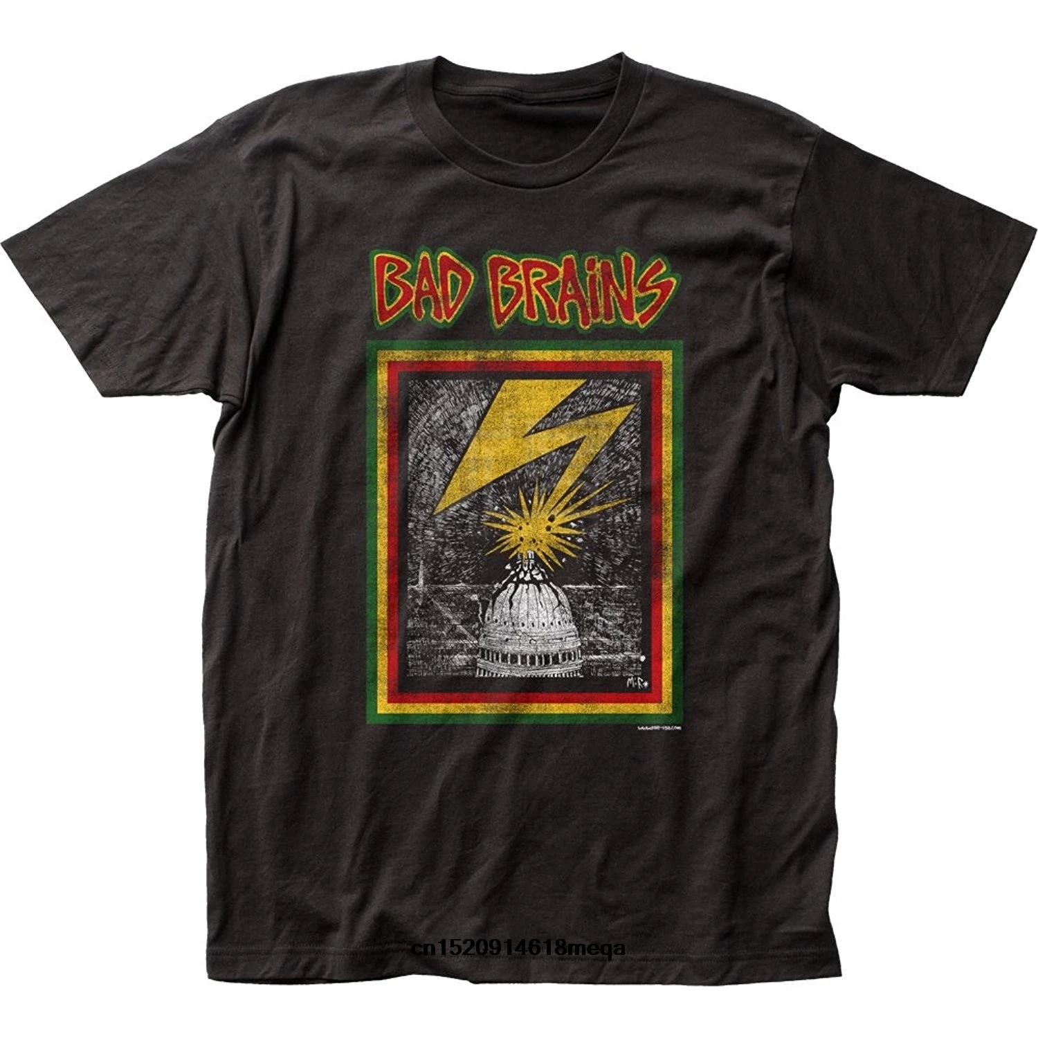 Мягкая хлопковая Повседневная футболка Bad Brains Capitol | Мужская одежда