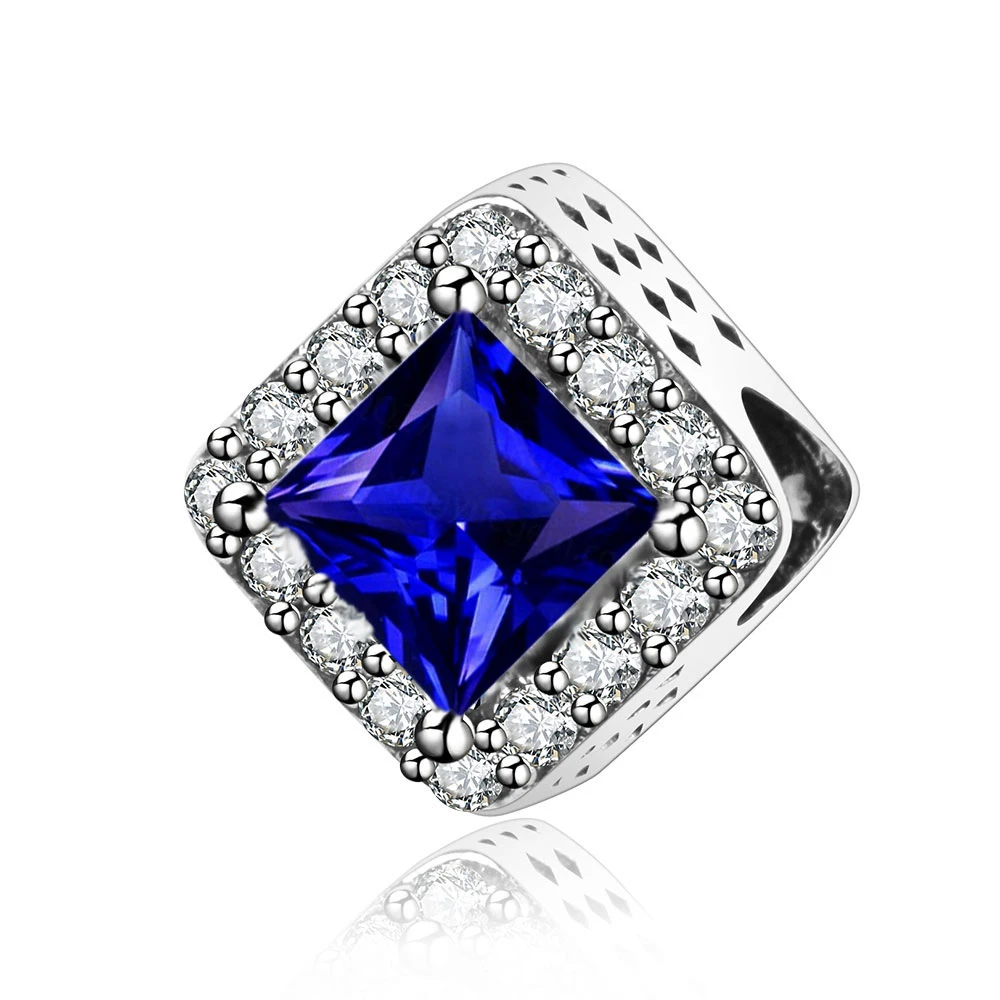 Подходит для оригинальных изысканных очаровательных браслетов с синей эмалью