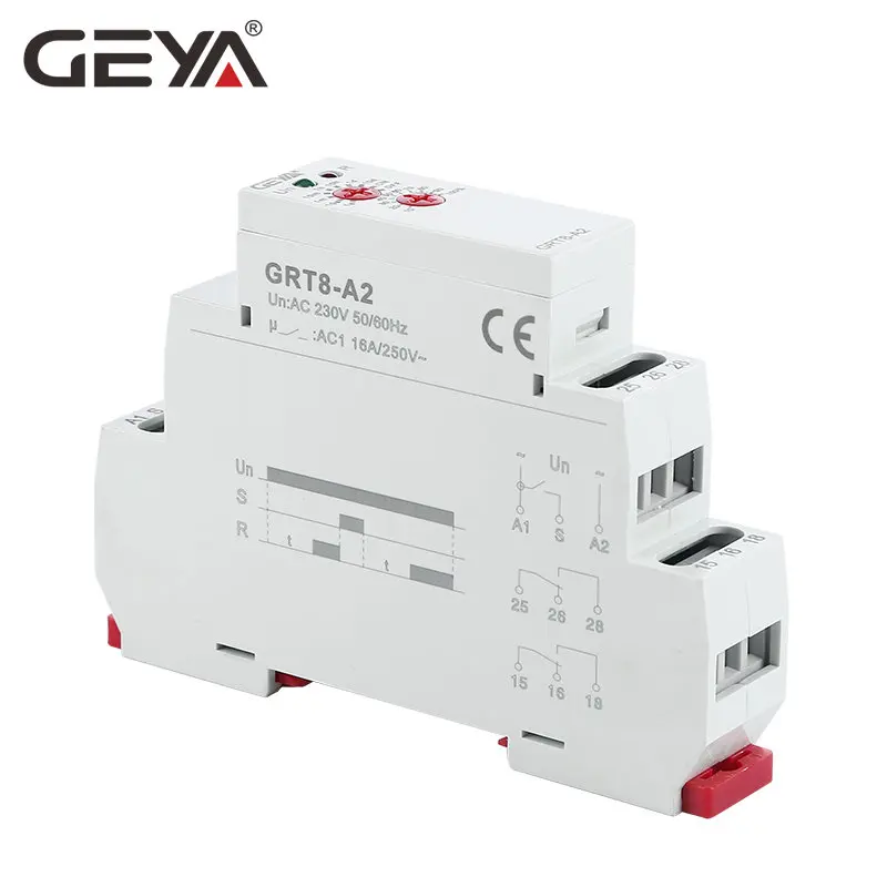 Бесплатная доставка GEYA таймер на реле за запозданиевремени 12V 24V 230V времени din