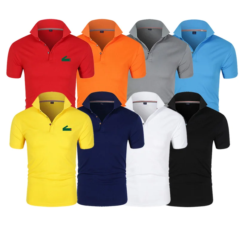 

2021 Summer Polo Shirt Casual Solid Color Business Short Sleeve Lapel T-shirt Cotton Slim Breathable Top Polo Shorts Top Jacket