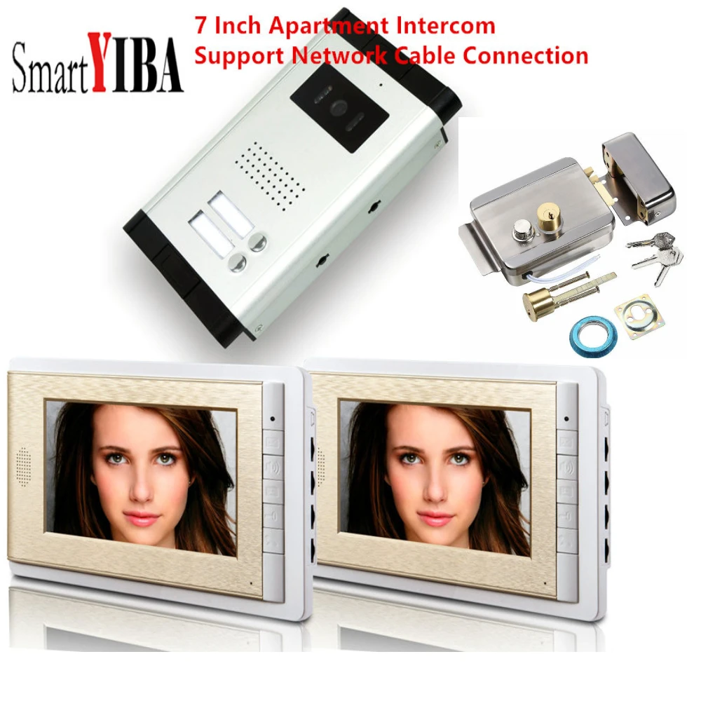 Проводной 7 дюймов дверной звонок TFT безопасности Системы домофон домашняя