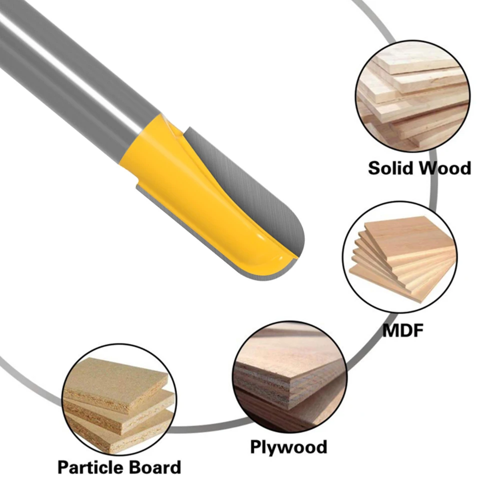 

Round Bottom Milling Cutter Engraving Router Bit Woodworking CNC Milling Cutters Practical Drilling Trimming Machine