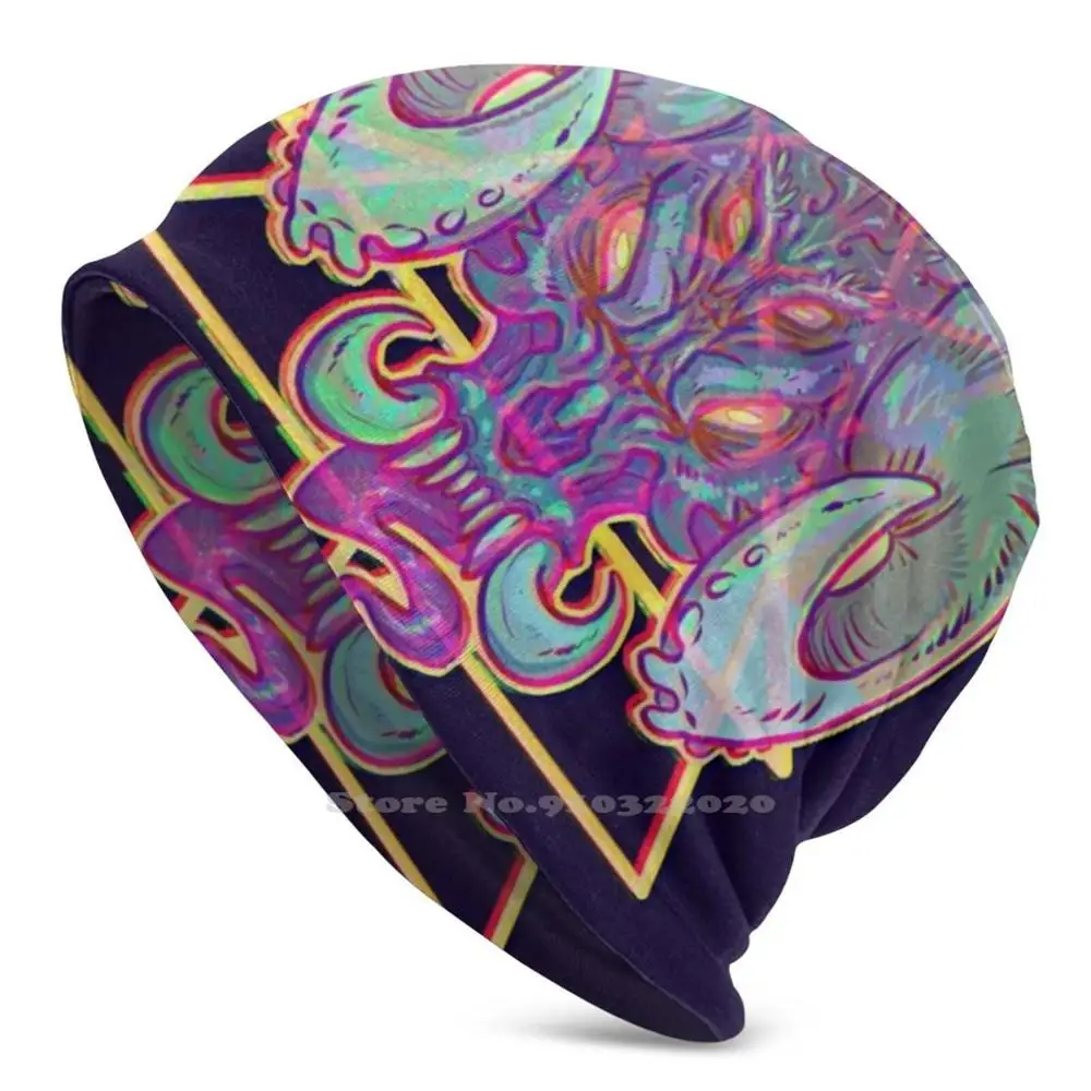 

Opalescent Winter Warm Knitted Cap Beanie Men Demon Daemon Pastel Occult Art Occult Demonskull Daemonskull Demon