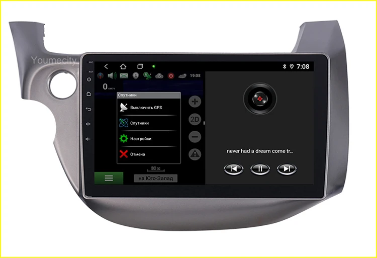 Автомобильный dvd-плеер Android 9,0 для HONDA FIT JAZZ 2007 2008 2009 2010 2012 2013 Gps Радио Видео плеер ips 1024*600 экран RDS wifi