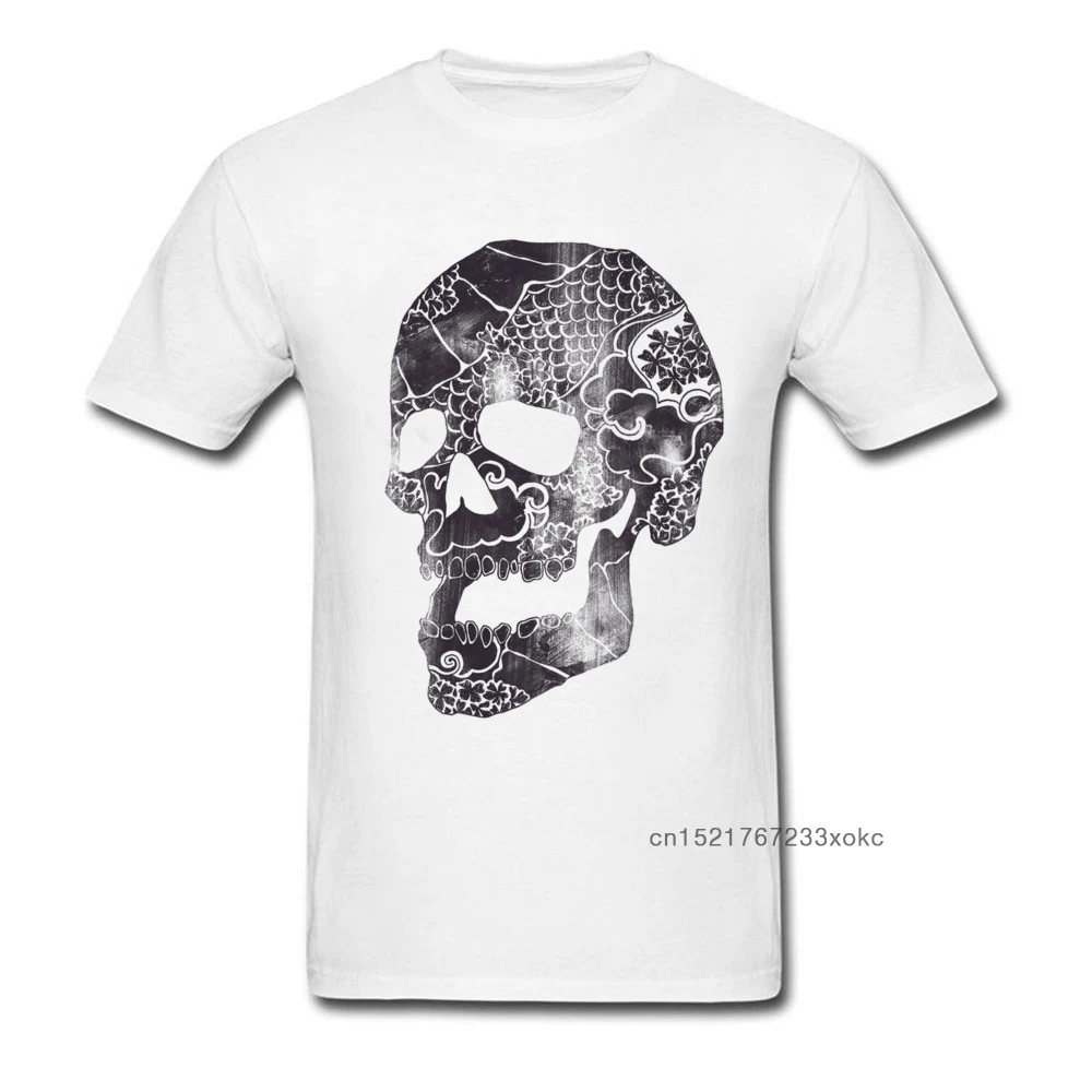 Футболка мужская в стиле панк с изображением черепа | Мужская одежда