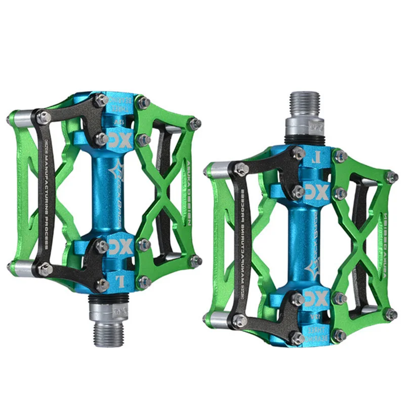 Green D ROCKBROS, педаль для горного велосипеда, MTB, дорожный велосипед, ультралегкие педали, ось из алюминиевого сплава, 9/16 дюймов, велосипедная seальд, подшипник, педаль BMX - Цвет: Green D
